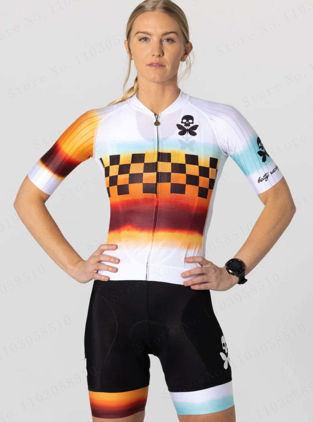 Cycling Gear Girls - Pantaloncini con bretelle in jersey per